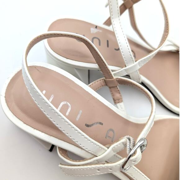 Unisa Laider Block Heel Sandals Women's Ankle Strap White Size US6M EU36.5 - Picture 10 of 12